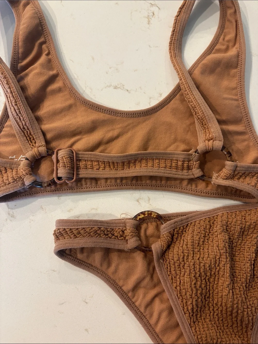 Urban Outfitters Brown Textured Two-Piece Bikini Set